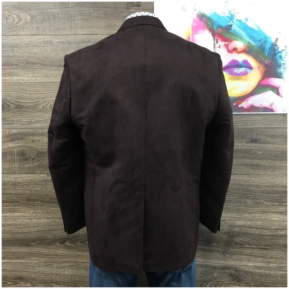 CHAPS Mens Faux‎ Suede Blazer Sport Coat Casual Jacket Size 44R Classic Suit